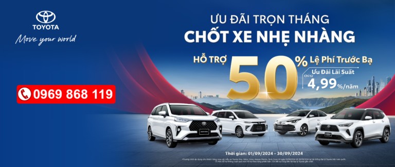 GIÁ XE TOYOTA TẠI BẮC NINH THÁNG 9/2024