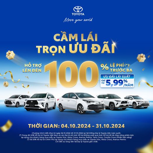 GIÁ XE TOYOTA THÁNG 10 TẠI BẮC NINH THÁNG 10/2024