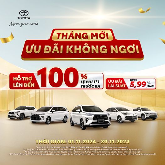BẢNG GIÁ XE TOYOTA THÁNG 11 TẠI BẮC NINH THÁNG 11/2024