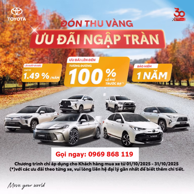 Giá Xe Toyota Bắc Ninh 2026 | Bảng Giá lăn bánh & Ưu Đãi Chính Hãng