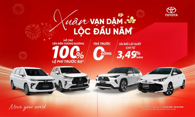 Bảng giá xe Toyota Bắc Ninh tháng 2-2026