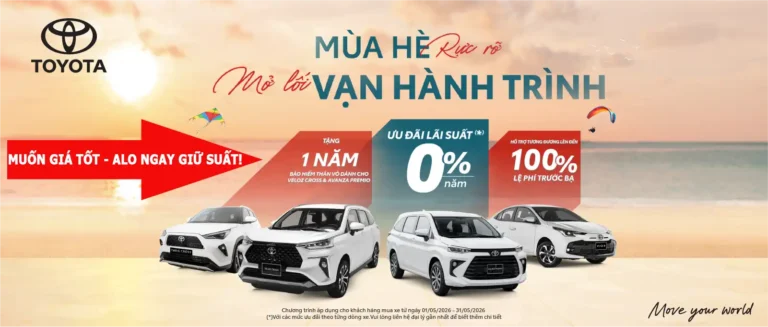 Giá xe Toyota Bắc Ninh tháng 5/2026